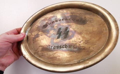 WW2 GERMAN NAZI WAFFEN SS JUNKER SCHOOL SILVERWARE TRAY