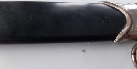 WW2 GERMAN NAZI WAFFEN SS NSKK DAGGER SCABBARD EARLY NICKEL STEAL MAGNETIC