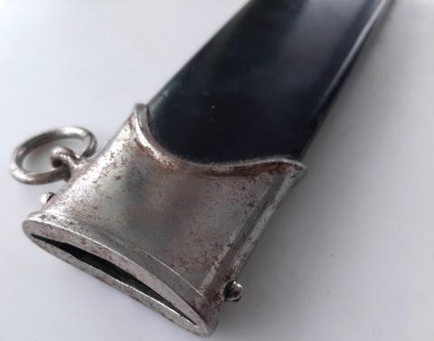 WW2 GERMAN NAZI WAFFEN SS NSKK DAGGER SCABBARD EARLY NICKEL STEAL MAGNETIC