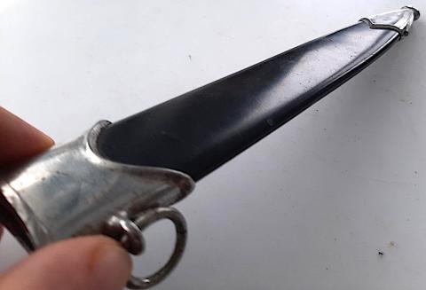 WW2 GERMAN NAZI WAFFEN SS NSKK DAGGER SCABBARD EARLY NICKEL STEAL MAGNETIC