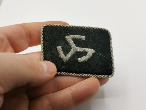 WW2 GERMAN NAZI WAFFEN SS OFFICER 27TH SS FREIWILLIGEN PANZER GRENADIER DIVISION LANGEMARCK COLLAR TAB