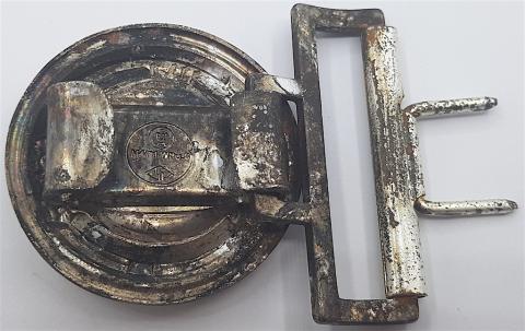 WW2 GERMAN NAZI WAFFEN SS POLIZEI GESTAPO OFFICER BELT BUCKLE BY RZM Gott mit uns POLICE Feldbindenschloss uniform