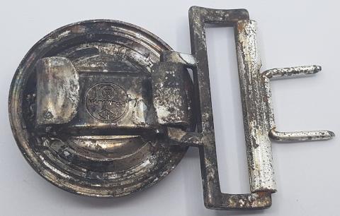 WW2 GERMAN NAZI WAFFEN SS POLIZEI GESTAPO OFFICER BELT BUCKLE BY RZM Gott mit uns POLICE Feldbindenschloss uniform