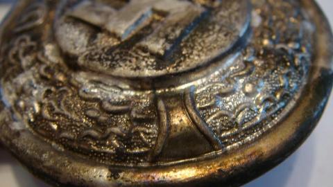 WW2 GERMAN NAZI WAFFEN SS POLIZEI GESTAPO OFFICER BELT BUCKLE BY RZM Gott mit uns POLICE Feldbindenschloss uniform