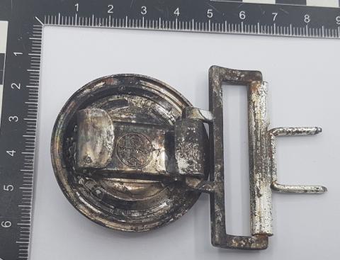 WW2 GERMAN NAZI WAFFEN SS POLIZEI GESTAPO OFFICER BELT BUCKLE BY RZM Gott mit uns POLICE Feldbindenschloss uniform