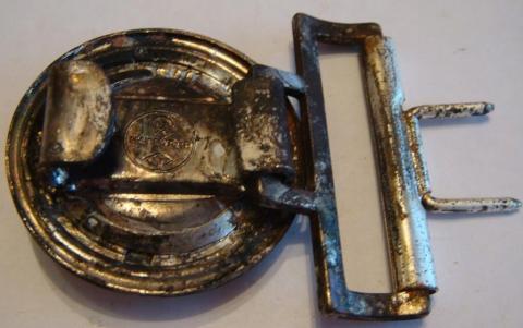 WW2 GERMAN NAZI WAFFEN SS POLIZEI GESTAPO OFFICER BELT BUCKLE BY RZM Gott mit uns POLICE Feldbindenschloss uniform