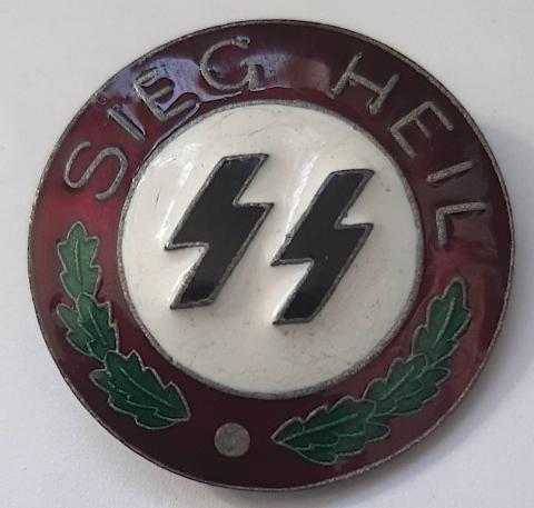 WW2 GERMAN NAZI WAFFEN SS SIEG HEIL ENAMEL RZM PIN SS PARTISANS