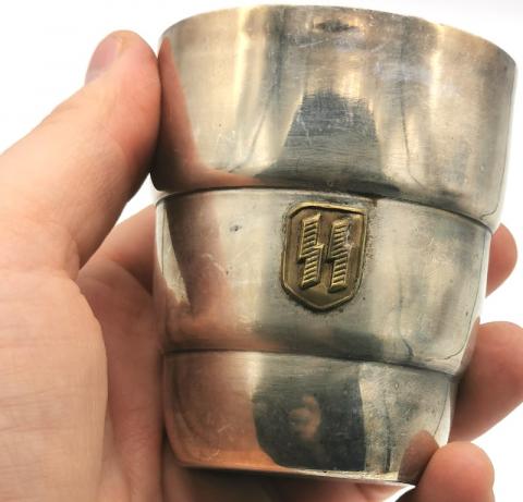 WW2 GERMAN NAZI WAFFEN SS SILVER CUP RZM SILVERWARE III REICH HITLER ORIGINAL SHOP