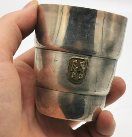 WW2 GERMAN NAZI WAFFEN SS SILVER CUP RZM SILVERWARE III REICH HITLER ORIGINAL SHOP