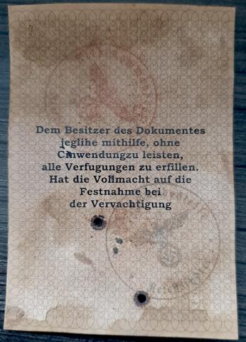 WW2 GERMAN NAZI ORIGNAL WAFFEN SS TOTENKOPF OFFICER AUSWEIS ID STAMPED SIGNED PHOTO