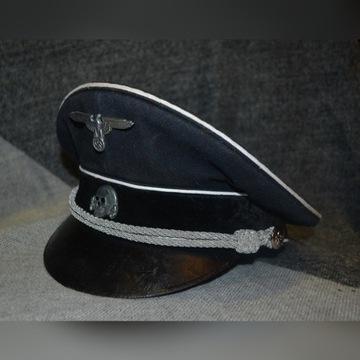WW2 GERMAN NAZI WAFFEN SS TOTENKOPF OFFICER VISOR CAP SKULL EAGLE INSIGNIAS ORIGINAL FOR SALE