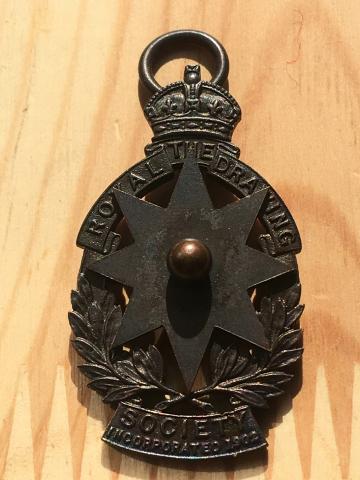 UK UNITED KINGDOM ROYAL DRAWING SOCIETY MEDAL BADGE IN CASE NAMED WW2 WWII REICH
