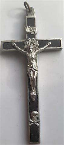 WW1 GERMAN GREAT WAR CHAPLAINS DEAD HEAD SKULL AND CROSSBONES PECTORAL CRUCIFIX