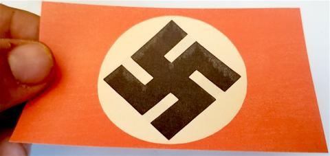 WW2 GERMAN EXTREMELY RARE AND HISTORICAL NSDAP PAPER FLYER WITH SWASTIKA FOR " NAZI TAKE AUSTRIA " CELEBRATION OF THE THIRD REICH - TRIUMPH OF HITLER