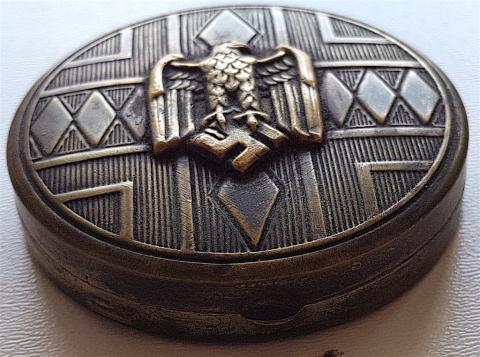 WW2 GERMAN NAZI AMAZING RARE THIRD REICH METAL CASE with EAGLE & SWASTIKA