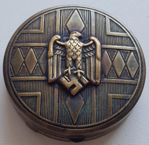 WW2 GERMAN NAZI AMAZING RARE THIRD REICH METAL CASE with EAGLE & SWASTIKA