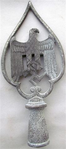 WW2 GERMAN NAZI AMAZING RELIC FOUND THIRD REICH PARADE POLE TOP OF FLAG WITH THE EAGLE AND SWASTIKA