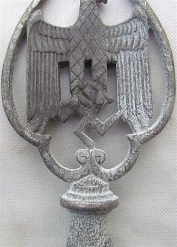 WW2 GERMAN NAZI AMAZING RELIC FOUND THIRD REICH PARADE POLE TOP OF FLAG WITH THE EAGLE AND SWASTIKA