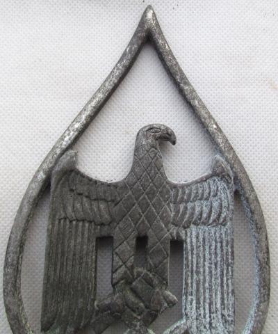 WW2 GERMAN NAZI AMAZING RELIC FOUND THIRD REICH PARADE POLE TOP OF FLAG WITH THE EAGLE AND SWASTIKA