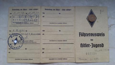 WW2 GERMAN NAZI AMAZING SET OF 2 ID FROM A KID IN THE HITLER YOUTH - PART ID IN THE DJ AND ID IN THE HJ - HITLERJUGEND JEUNESS HITLERIENNE AUSWEIS SOLDBUCH WEHRPASS
