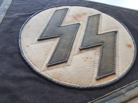 WW2 GERMAN NAZI AMAZING WAFFEN SS CAR PENNANT FLAG ONE SIDE TOTENKOPF, PANZER, DAS REICH, ALLGEMEINE, WIKING