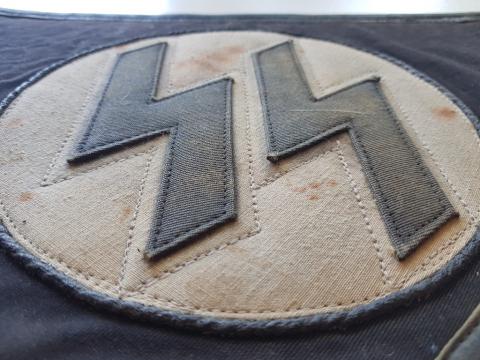 WW2 GERMAN NAZI AMAZING WAFFEN SS CAR PENNANT FLAG ONE SIDE TOTENKOPF, PANZER, DAS REICH, ALLGEMEINE, WIKING