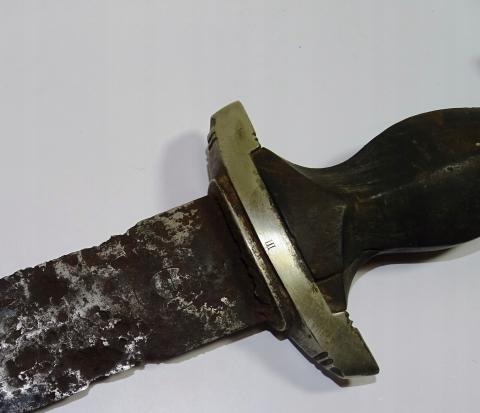 WW2 GERMAN NAZI AMAZING WAR RELIC WAFFEN SS EARLY RARE MAKER SS DAGGER WITH ANODIZED CROSSGUARDS WITH DISTRICT III BY Hammesfahr Gottlieb