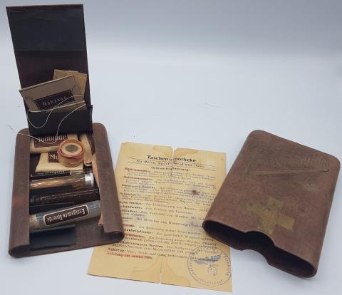 WW2 GERMAN NAZI CONCENTRATION CAMP AUSCHWITZ MEDICAL EXPERIMENTATION KIT STAMPED WITH WAFFEN SS DOCUMENT - MUSEUM PIECE!