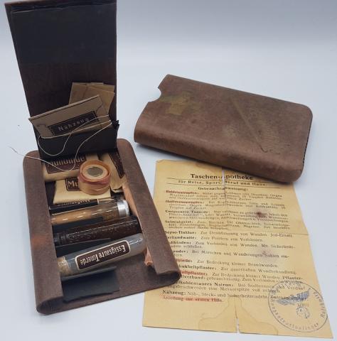 WW2 GERMAN NAZI CONCENTRATION CAMP AUSCHWITZ MEDICAL EXPERIMENTATION KIT STAMPED WITH WAFFEN SS DOCUMENT - MUSEUM PIECE!