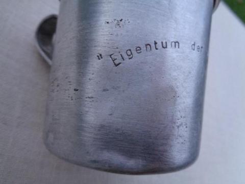 WW2 GERMAN NAZI CONCENTRATION CAMP WAFFEN SS GUARDS METAL CUP ENGRAVED 