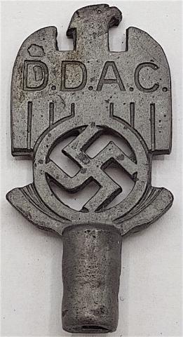 WW2 GERMAN NAZI D.D.A.C POLE TOP OF PENNANT FLAG DDAC AUTOMOBILE CLUB OF THE THIRD REICH