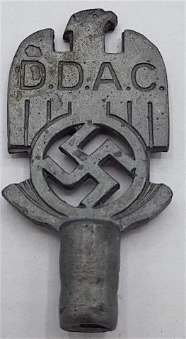 WW2 GERMAN NAZI D.D.A.C POLE TOP OF PENNANT FLAG DDAC AUTOMOBILE CLUB OF THE THIRD REICH