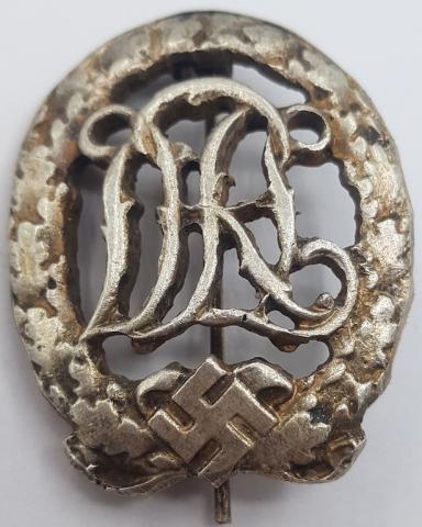 WW2 GERMAN NAZI A DRL SPORTS BADGE IN SILVER, MARKED - German Olympic Sports Federation DOSB