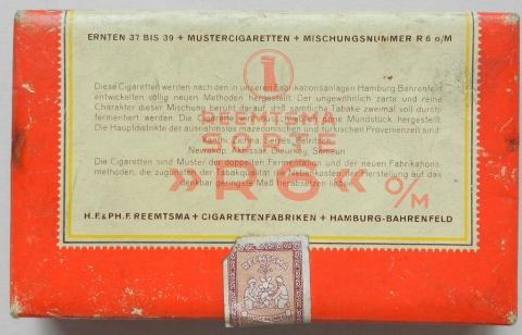 WW2 GERMAN NAZI EMPTY WEHRMACHT WAFFEN SS SOLDIER CIGARETTE PACK WITH THE III REICH EAGLE TAG STILL ON IT