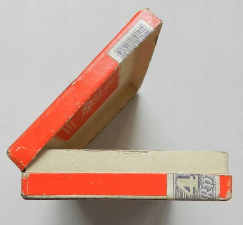 WW2 GERMAN NAZI EMPTY WEHRMACHT WAFFEN SS SOLDIER CIGARETTE PACK WITH THE III REICH EAGLE TAG STILL ON IT