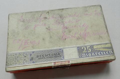 WW2 GERMAN NAZI EMPTY WEHRMACHT WAFFEN SS SOLDIER CIGARETTE PACK WITH THE III REICH EAGLE TAG STILL ON IT