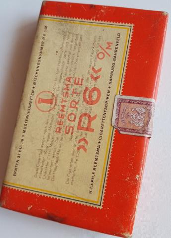 WW2 GERMAN NAZI EMPTY WEHRMACHT WAFFEN SS SOLDIER CIGARETTE PACK WITH THE III REICH EAGLE TAG STILL ON IT