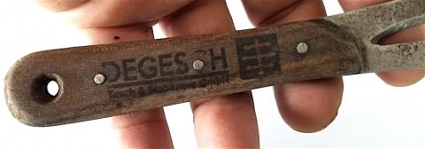 WW2 GERMAN NAZI EXTREMELY RARE CONCENTRATION CAMP ZYKLON B CANISTER DEGESCH CAN OPENER - EXTERMINATION CREMATORY GAS JEWISH HOLOCAUST