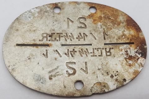 WW2 GERMAN NAZI TEXTBOOK WAFFEN SS TOTENKOPF INFANTERIE DIVISION 1/14 DOG TAG ID DOGTAG TOTENKOPFSTANDARTE