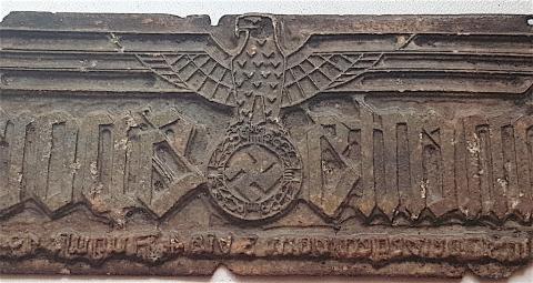 WW2 GERMAN NAZI EXTREMELY RARE PRINT MATRICE FOR A VERY KNOWN THIRD REICH JOURNAL HEADER - WITH LARGE NAZI EAGLE & SWASTIKA