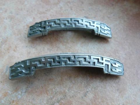 WW2 GERMAN NAZI EXTREMELY RARE WAFFEN SS HONOR - CUSTOM SS DAGGER CROSSGUARDS ENGRAVED WITH SS RUNES SET
