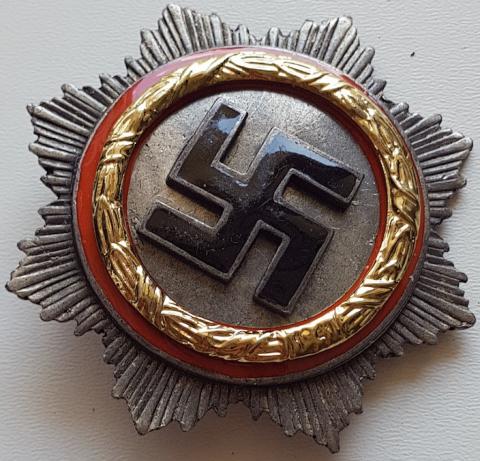 WW2 GERMAN NAZI GERMAN CROSS BY G. BREHMER MARKNEUKIRCHEN IN GOLD MEDAL BADGE WEHRMACHT, WAFFEN SS, LUFTWAFFE, KRIEGSMARINE, nsdap AWARD