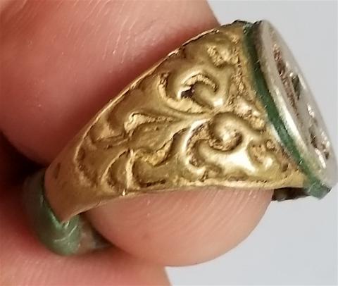 WW2 GERMAN NAZI - FROM A GROUND DUG GUY COLLECTION - SA ( pre WAFFEN SS ) RELIC FOUND RING WITH SA logo