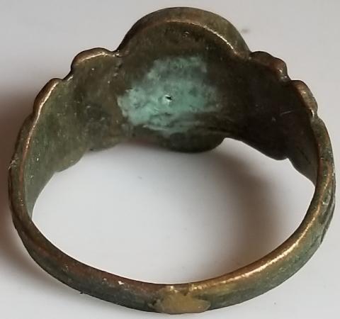 WW2 GERMAN NAZI - FROM A GROUND DUG GUY COLLECTION - WAFFEN SS TOTENKOPF RELIC FOUND RING WITH SKULL & BONES