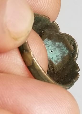 WW2 GERMAN NAZI - FROM A GROUND DUG GUY COLLECTION - WAFFEN SS TOTENKOPF RELIC FOUND RING WITH SKULL & BONES