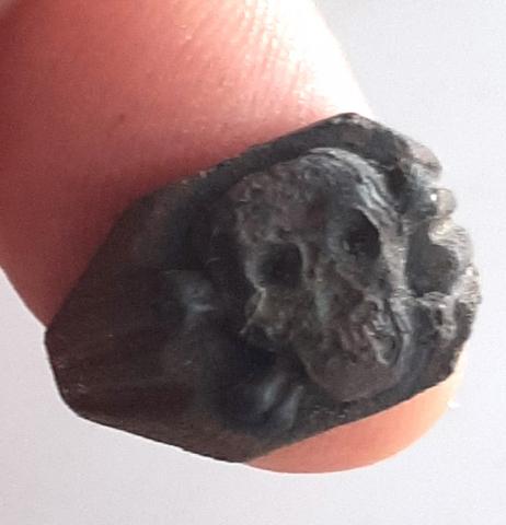 WW2 GERMAN NAZI - FROM A GROUND DUG GUY COLLECTION - WAFFEN SS TOTENKOPF RELIC FOUND RING WITH SKULL in an original WW1 iron cross case WW2 GERMAN NAZI - FROM A GROUND DUG GUY COLLECTION - WAFFEN SS TOTENKOPF RELIC FOUND RING WITH SKULL in an original WW1 iron cross case