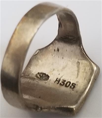 WW2 GERMAN NAZI - FROM A GROUND DUG GUY COLLECTION - WAFFEN SS - WEHRMACHT RELIC FOUND SILVER RING - Operation Weserübung NORWAY - NORGE 1940