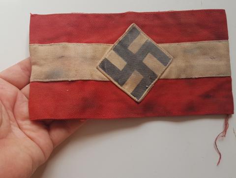 WW2 GERMAN NAZI HITLER YOUTH HJ ARMBAND HITLERJUGEND TUNIC REMOVED