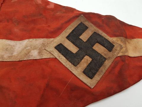 WW2 GERMAN NAZI HITLER YOUTH PENNANT FLAG BOTH SIDES HJ DJ HITLERJUGEND