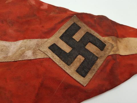 WW2 GERMAN NAZI HITLER YOUTH PENNANT FLAG BOTH SIDES HJ DJ HITLERJUGEND